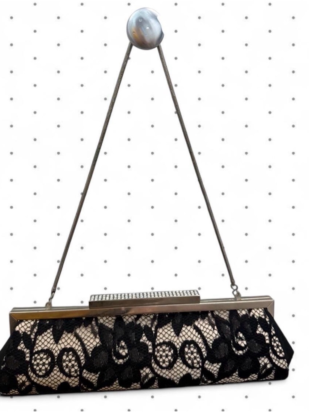 Elegant Black Lace Evening Clutch